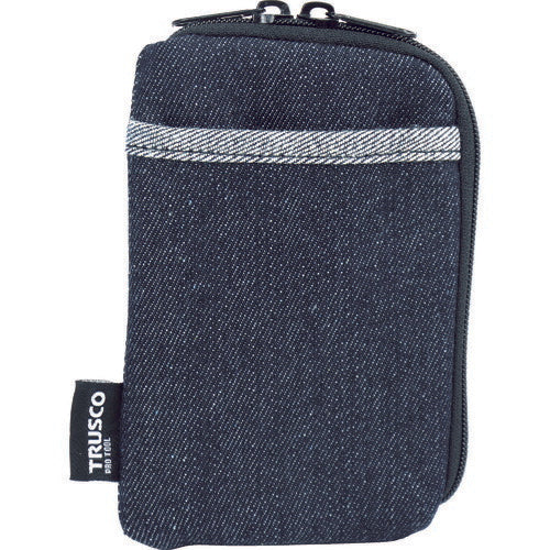 TRUSCO デニムスマホケース 2ポケット ブラック TDCS102 トラスコ