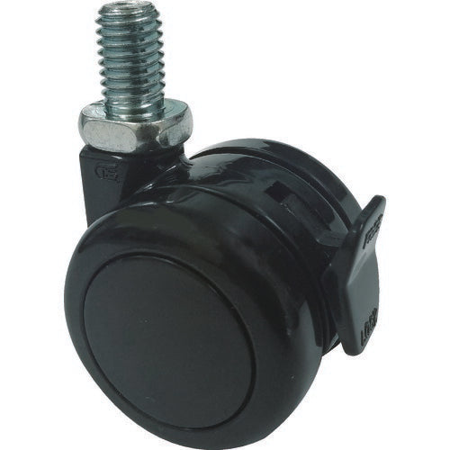 TRUSCO ネジ込ミ双輪キャスター ナイロン車輪 自在ストッパー付 Φ40 M10 TDNS40M10 トラスコ