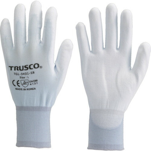 TRUSCO カラーナイロン手袋PU手ノヒラコート スカイブルー S TGL3431SBS トラスコ