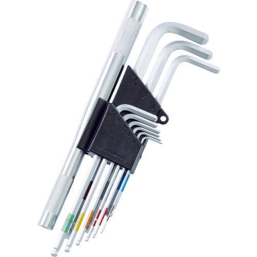 TRUSCO ハーフボール六角棒レンチ 9本組セット パワーアップハンドル付 THBR9S トラスコ