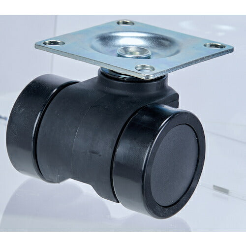 TRUSCO プレート式重荷重用低床型 双輪キャスターダブルベアリング ナイロン車66mm THCN66P トラスコ