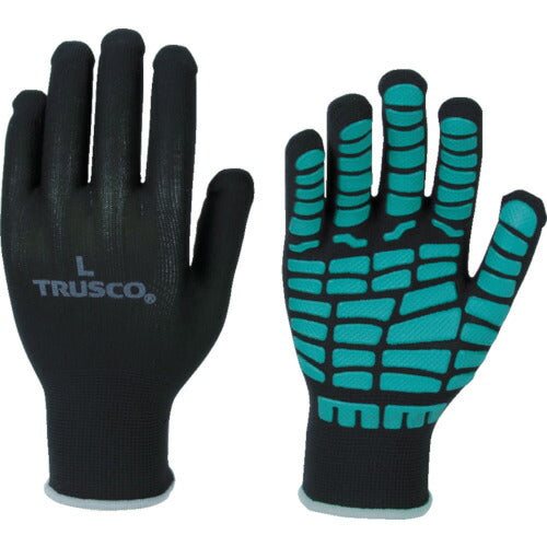 TRUSCO スベリ止メ天然ゴム手袋 グリーン S THG134GNS トラスコ
