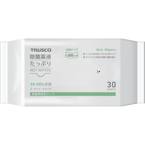 TRUSCO 除菌薬液タップリウェットワイパー大判 30枚 TJYTW30 トラスコ
