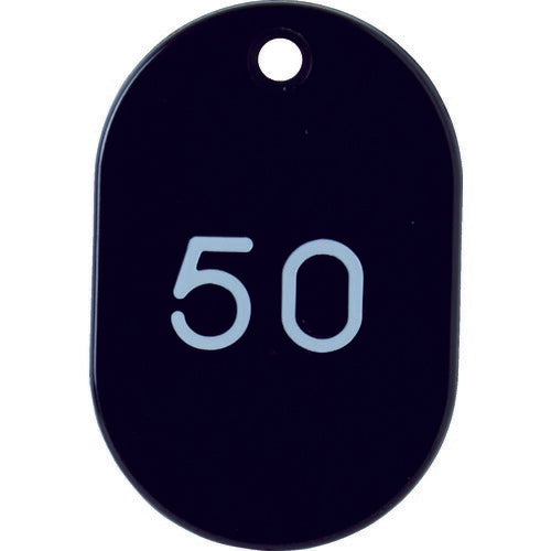 TRUSCO 番号入小判札 小 45X30 26~50 黒 TKFS2650BK トラスコ