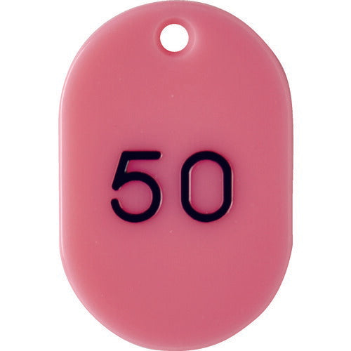 TRUSCO 番号入小判札 小 45X30 26~50 ピンク TKFS2650P トラスコ