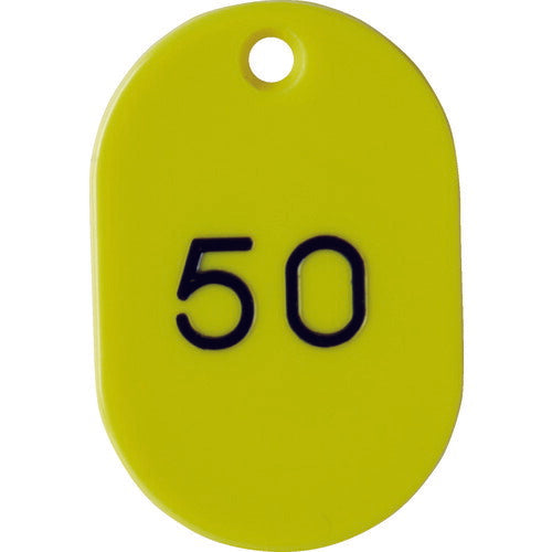 TRUSCO 番号入小判札 小 45X30 26~50 黄 TKFS2650Y トラスコ