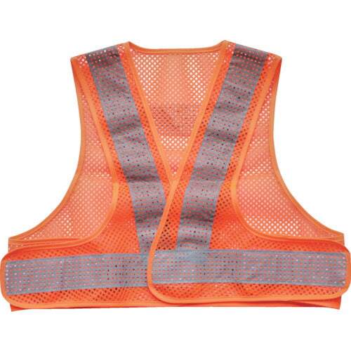 TRUSCO メッシュ安全ベスト ショート丈 オレンジ*シルバー 着丈420mm TMVSOS トラスコ