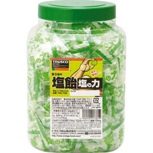 TRUSCO 【※軽税】塩飴 塩ノ力 750g 青梅味 ボトルタイプ TNU750 トラスコ