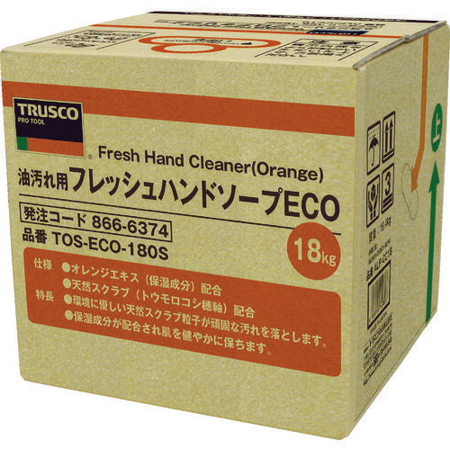TRUSCO フレッシュハンドソープECO 18L 詰替 バッグインボックス TOSECO180S トラスコ