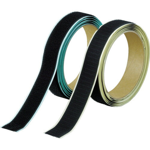 TRUSCO マジックテープ[[R下]]セット弱粘着20mm×1m黒(1巻=1セット) TPD20MTSBK トラスコ