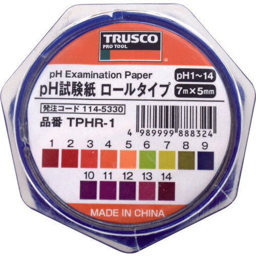 TRUSCO pH試験紙 ロールタイプ 7mm×5M Ph1~14 TPHR1 トラスコ