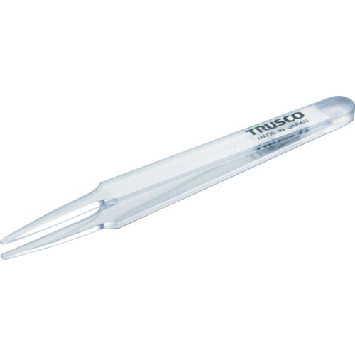 TRUSCO 透明プラスチック製ピンセット 120mm 先丸型 TPP231TM トラスコ