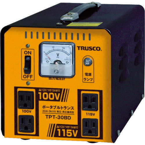 TRUSCO ポータブルトランス 30A 3kVA 降圧・昇圧兼用型 TPT30BD トラスコ
