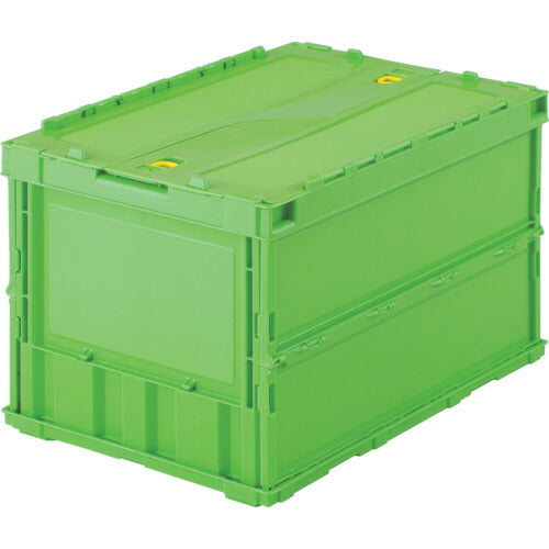 TRUSCO 薄型折リタタミコンテナ 50Lロックフタ付 緑 TRC50B GN トラスコ