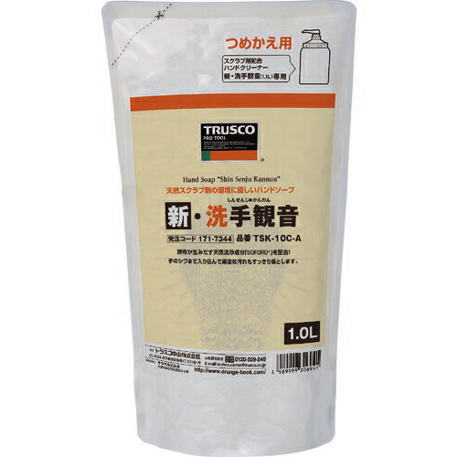 TRUSCO ハンドソープ 新・洗手観音 詰替パック 1.0L TSK10CA トラスコ