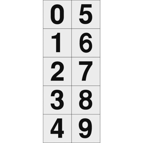 TRUSCO 数字ステッカー 30×30 「0~9」連番 透明地/黒文字 1枚入 TSN3010TM トラスコ中山