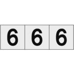 TRUSCO 数字ステッカー 30×30 「6」 透明地/黒文字 3枚入 TSN306TM トラスコ