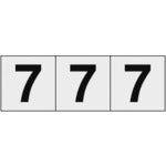 TRUSCO 数字ステッカー 30×30 「7」 透明地/黒文字 3枚入 TSN307TM トラスコ