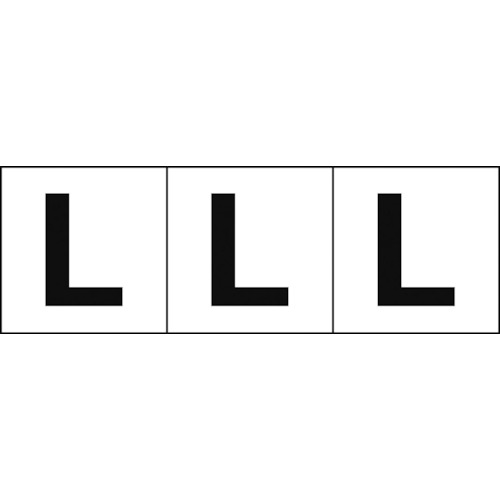 TRUSCO アルファベットステッカー 30×30 「L」 白地/黒文字 3枚入 TSN30L トラスコ