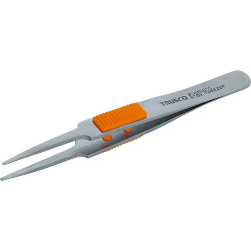 TRUSCO ラバーグリップ付ステンレスピンセット 120mm 先丸型 TSP211 トラスコ