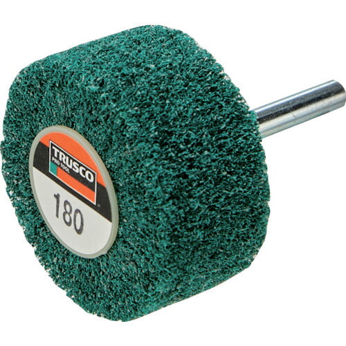 TRUSCO ナイロン軸付ホイル外径φ80×厚ミ25×軸6 180# (5個入) UFN825180 トラスコ