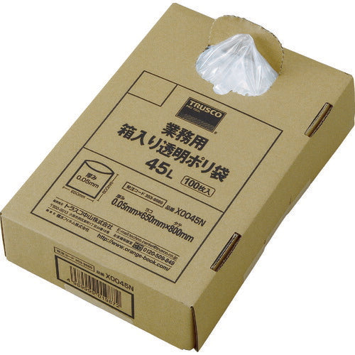 TRUSCO マトメ買イ 業務用ポリ袋 透明・箱入リ 0.05X45L (100枚入) X0045N トラスコ