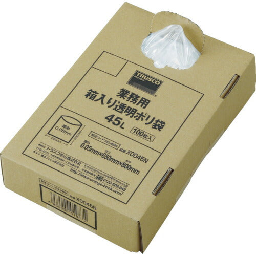 TRUSCO マトメ買イ 業務用ポリ袋 透明・箱入リ 0.05X120L (100枚入) X0120N トラスコ