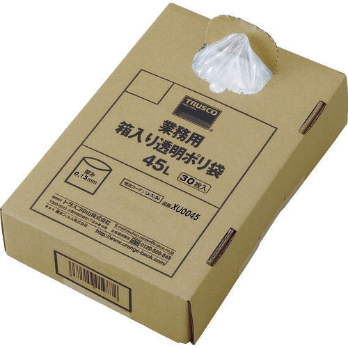 TRUSCO マトメ買イ 業務用ポリ袋 透明・箱入 0.15×45L (30枚入) XU0045 トラスコ