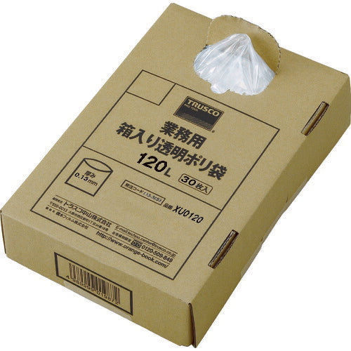 TRUSCO マトメ買イ 業務用ポリ袋 透明・箱入 0.15×120L (30枚入) XU0120 トラスコ