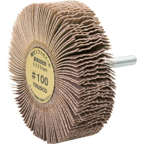 TRUSCO 軸付ソフトホイール 外径80X厚25X軸6 (5個入) 粒度#100 100# YS825 100 トラスコ