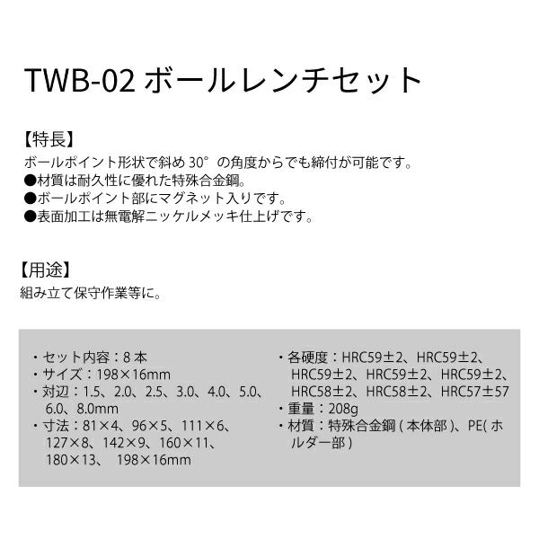 ENGINEER TWB-02 ボールレンチセット エンジニア