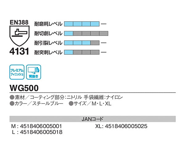 ワンダーグリップ WG-500 WONDER GRIP フレックス 作業手袋 ニトリルゴム